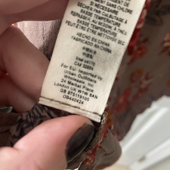 Free People Heartbeat Floral Tunic | Taupe & Brown Boho Sleeveless Top | XS - Picture 8 of 8